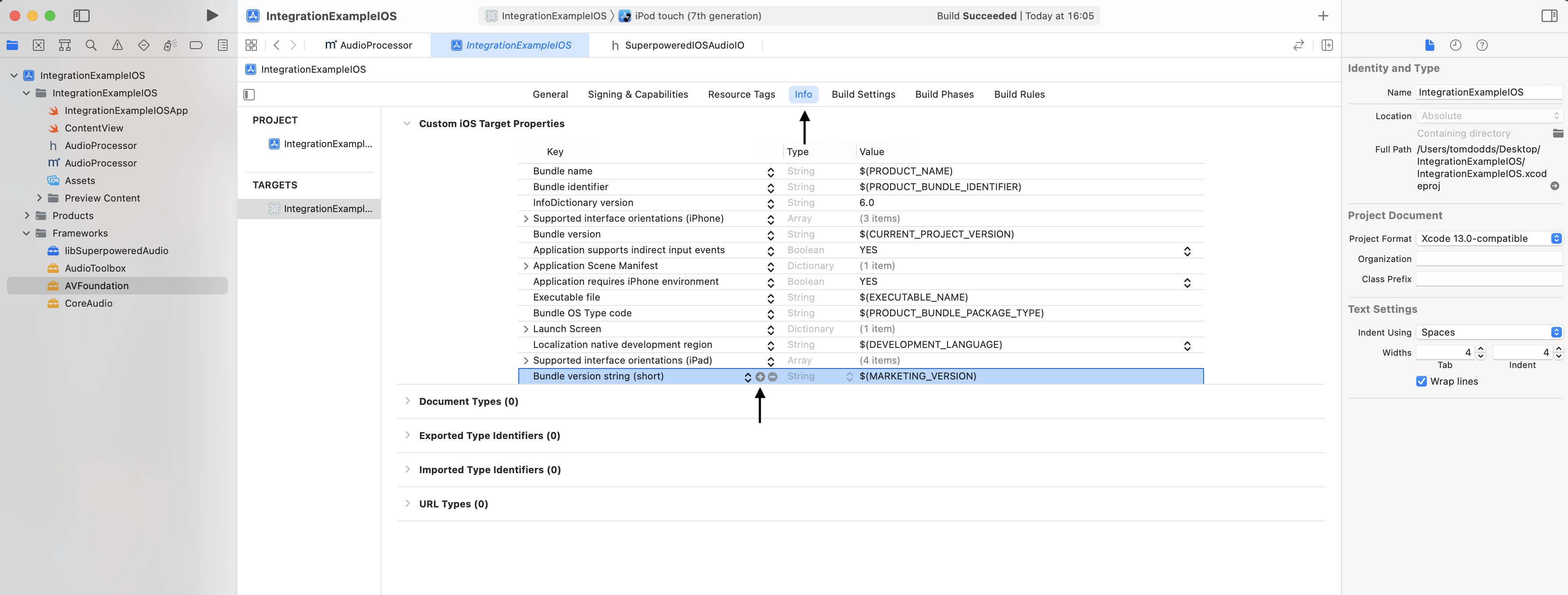 Adding new property to Info.plist